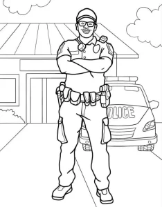 coloriage Police à imprimer pour enfant de 3 ans
