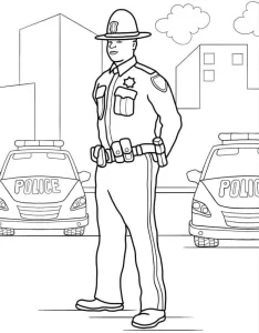 coloriage Police à imprimer pour enfant de 3 ans