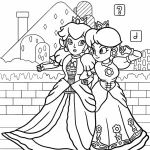 coloriage Princesse Daisy à imprimer pour enfant de 2 ans