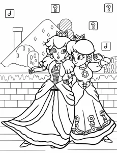 coloriage Princesse Daisy à imprimer pour enfant de 2 ans
