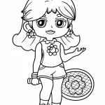 coloriage Princesse Daisy à imprimer pour enfant de 3 ans