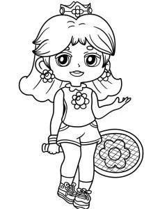 coloriage Princesse Daisy à imprimer pour enfant de 3 ans