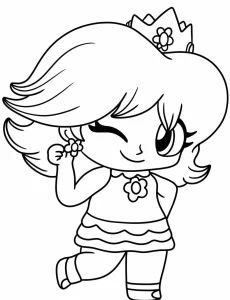 coloriage Princesse Daisy pour enfant a imprimer gratuit