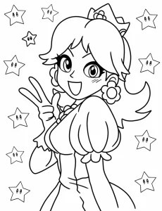 coloriage Princesse Daisy pour enfant à imprimer