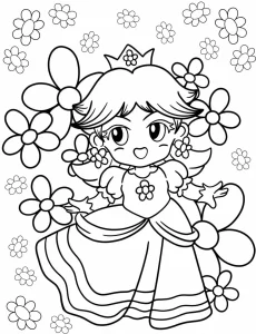 coloriage Princesse Daisy à imprimer