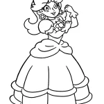 coloriage Princesse Daisy à imprimer pour enfant de 3 ans
