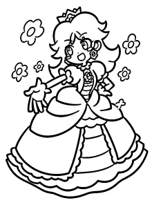 coloriage Princesse Daisy et découpage à imprimer