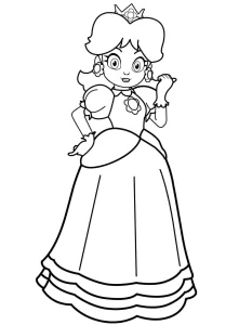 image de coloriage Princesse Daisy pour enfant