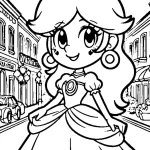 coloriage Princesse Daisy à imprimer pour enfant de 10 ans