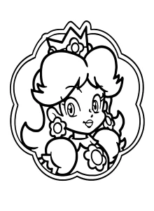 coloriage Princesse Daisy et decoupage a imprimer gratuit