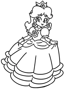 coloriage Princesse Daisy pour enfant de 8 ans