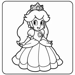 coloriage Princesse Daisy à imprimer pour enfant de 9 ans