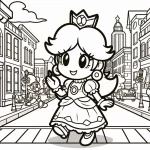 coloriage Princesse Daisy à imprimer pour enfant de 9 ans