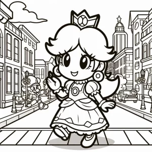 coloriage Princesse Daisy à imprimer pour enfant de 9 ans
