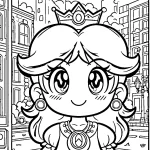 coloriage Princesse Daisy à imprimer pour enfant de 3 ans