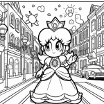 coloriage Princesse Daisy pour enfant à imprimer