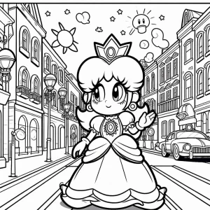 coloriage Princesse Daisy pour enfant à imprimer