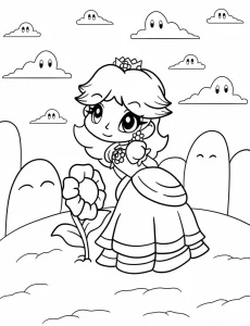 coloriage Princesse Daisy et decoupage