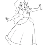 coloriage Princesse Peach à imprimer pour enfant de 4 ans