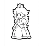 coloriage Princesse Peach a imprimer pour enfant de 4 ans