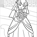 coloriage Princesse Peach à imprimer pour enfant de 8 ans