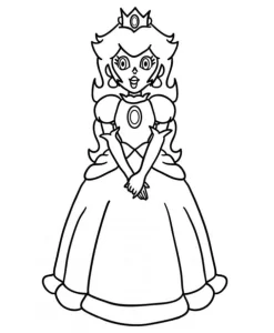 coloriage Princesse Peach et dessin a imprimer