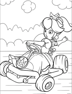 coloriage Princesse Peach à imprimer pour enfant de 8 ans