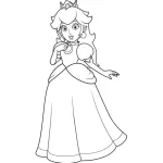 coloriage Princesse Peach à imprimer pdf gratuit