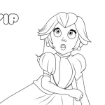 coloriage Princesse Peach à imprimer pour enfant de 6 ans