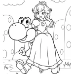 coloriage Princesse Peach à imprimer pour enfant de 2 ans