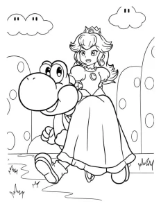 coloriage Princesse Peach à imprimer pour enfant de 2 ans