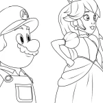 coloriage Princesse Peach à imprimer pour enfant de 7 ans