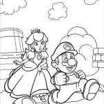 coloriage Princesse Peach et decoupage