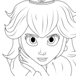 coloriage Princesse Peach à imprimer pour enfant de 3 ans
