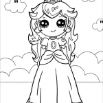 coloriage Princesse Peach à imprimer gratuit
