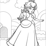 coloriage Princesse Peach gratuit a imprimer