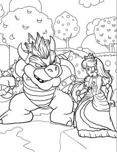 coloriage Princesse Peach gratuit à imprimer