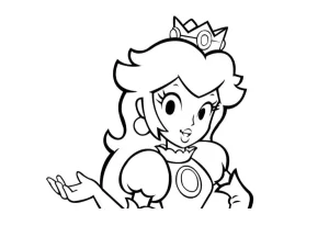 coloriage Princesse Peach à imprimer pour enfant de 4 ans