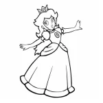 coloriage Princesse Peach et decoupage a imprimer gratuit