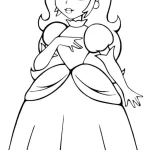 coloriage Princesse Peach à imprimer pour enfant de 9 ans