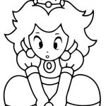 coloriage Princesse Peach pour enfant de 7 ans
