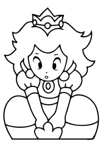 coloriage Princesse Peach pour enfant de 7 ans
