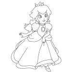 coloriage Princesse Peach pour enfant de 6 ans