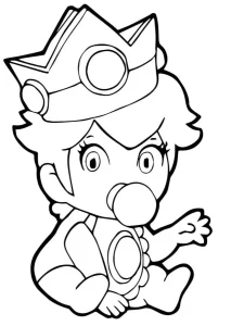 coloriage Princesse Peach pour enfant de 5 ans