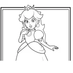 coloriage Princesse Peach a imprimer gratuit
