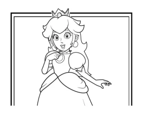 coloriage Princesse Peach a imprimer gratuit