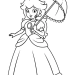 coloriage Princesse Peach à imprimer a4