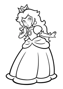 coloriage Princesse Peach pour enfant a imprimer gratuit