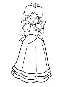 coloriage Princesse Peach a imprimer gratuitement