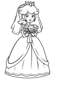 coloriage Princesse Peach et dessin a imprimer